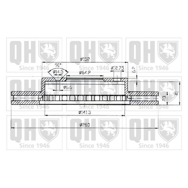 1 disque de frein avant Quinton Hazell BDC4373