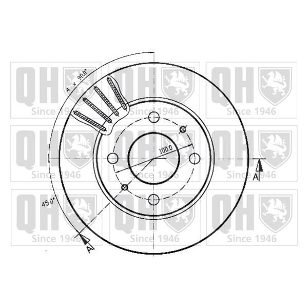 1 disque de frein avant Quinton Hazell BDC4621