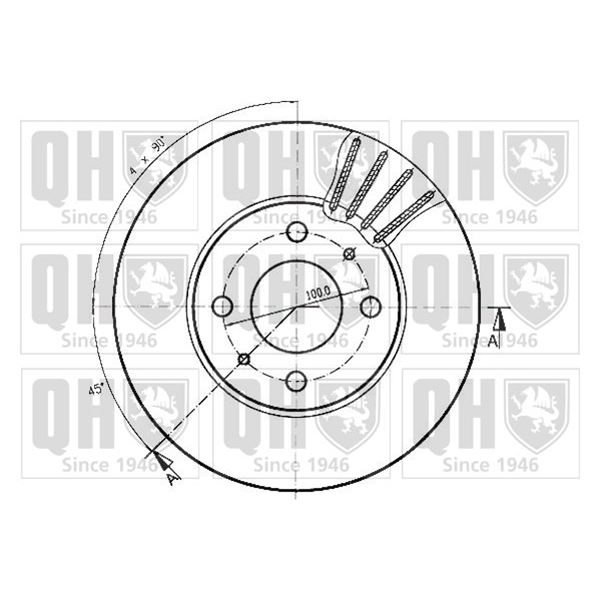 1 disque de frein avant Quinton Hazell BDC4622