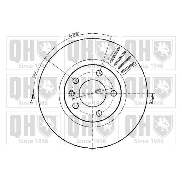 1 disque de frein avant Quinton Hazell BDC4640
