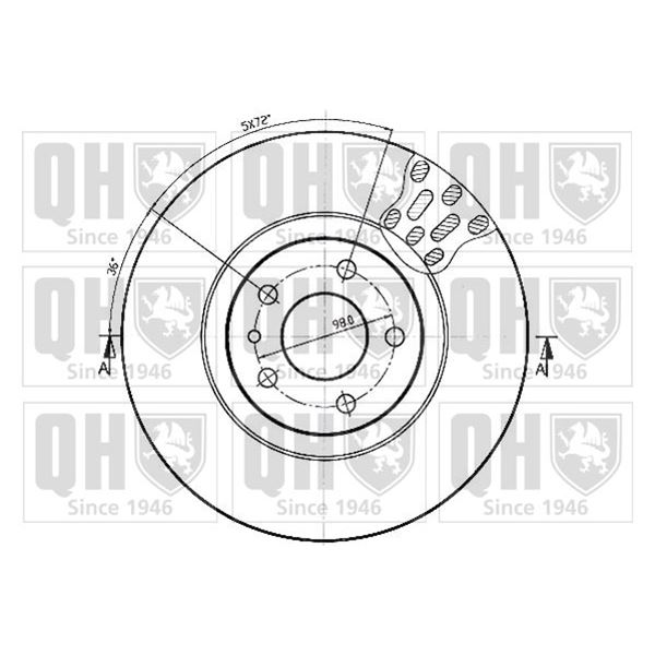 1 disque de frein avant Quinton Hazell BDC4684
