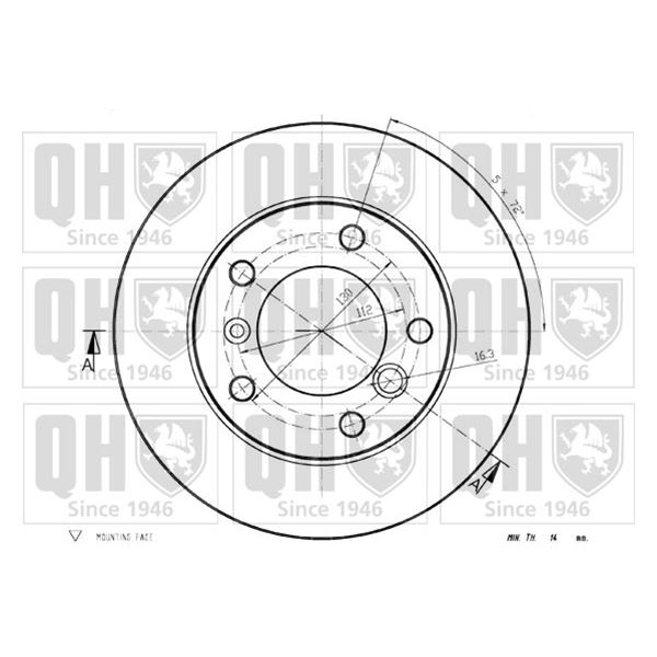 1 disque de frein arrière Quinton Hazell BDC4700