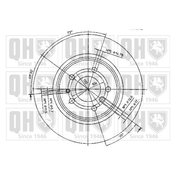 1 disque de frein arrière Quinton Hazell BDC4751