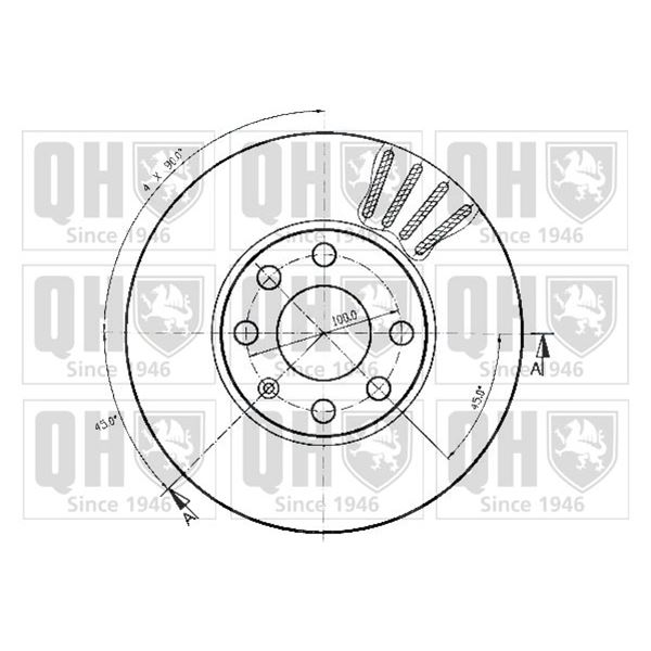 1 disque de frein avant Quinton Hazell BDC4813