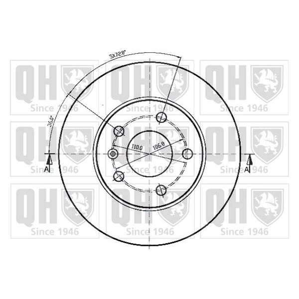 1 disque de frein arrière Quinton Hazell BDC4816
