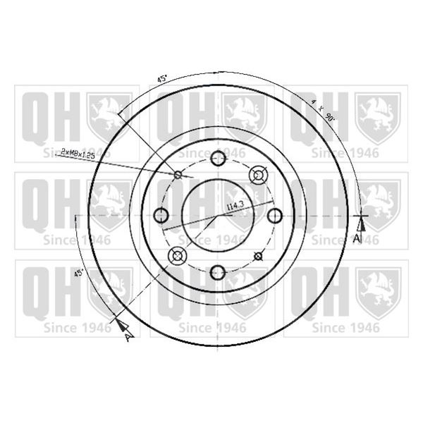 1 disque de frein arrière Quinton Hazell BDC5003