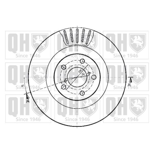 1 disque de frein avant Quinton Hazell BDC5165