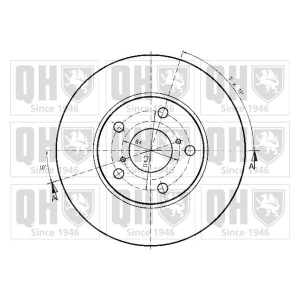 1 disque de frein avant Quinton Hazell BDC5190