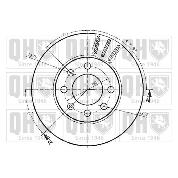 1 disque de frein avant Quinton Hazell BDC5223