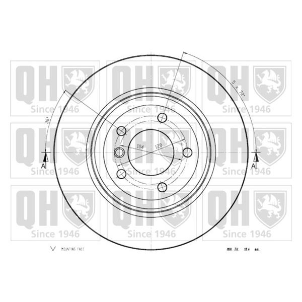 1 disque de frein arrière Quinton Hazell BDC5459