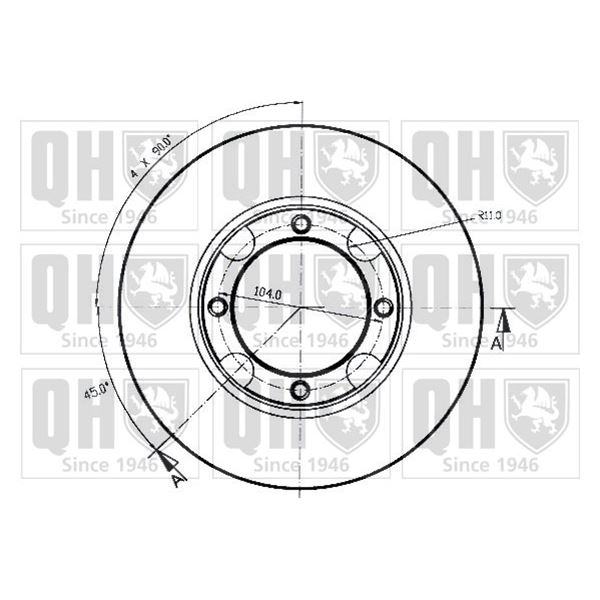 1 disque de frein avant Quinton Hazell BDC3176