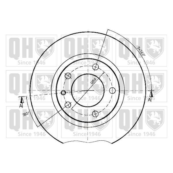 1 disque de frein avant Quinton Hazell BDC3294