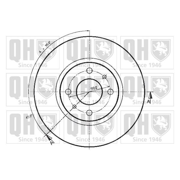 1 disque de frein avant Quinton Hazell BDC3440