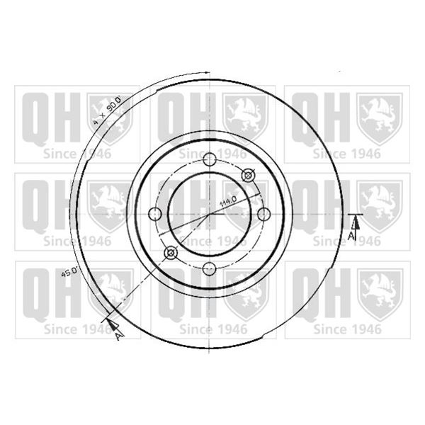 1 disque de frein avant Quinton Hazell BDC3453
