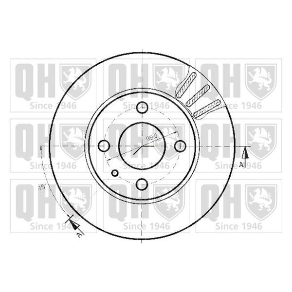 1 disque de frein avant Quinton Hazell BDC3501