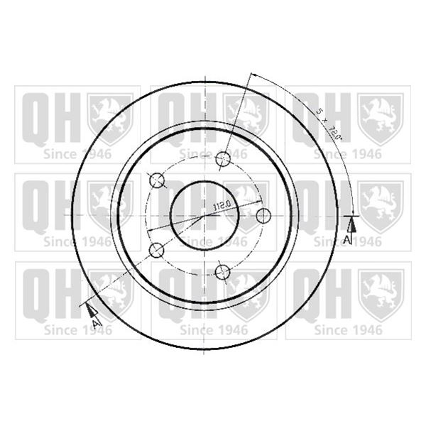 1 disque de frein arrière Quinton Hazell BDC3518