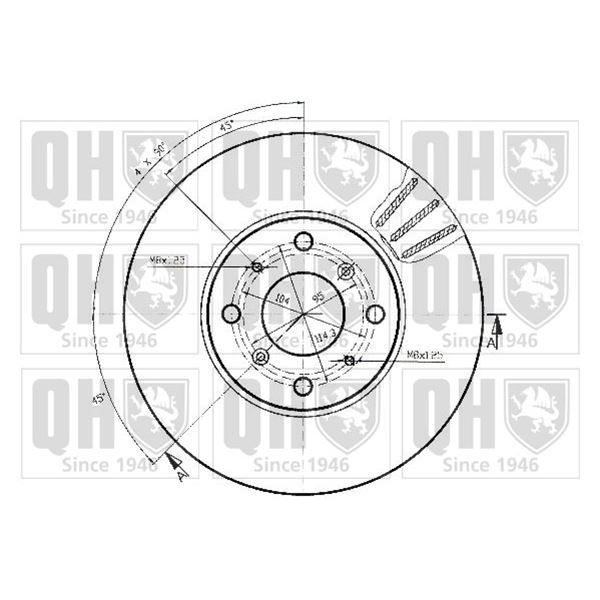 1 disque de frein avant Quinton Hazell BDC3575