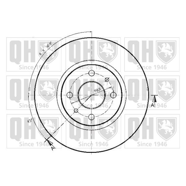 1 disque de frein avant Quinton Hazell BDC3771