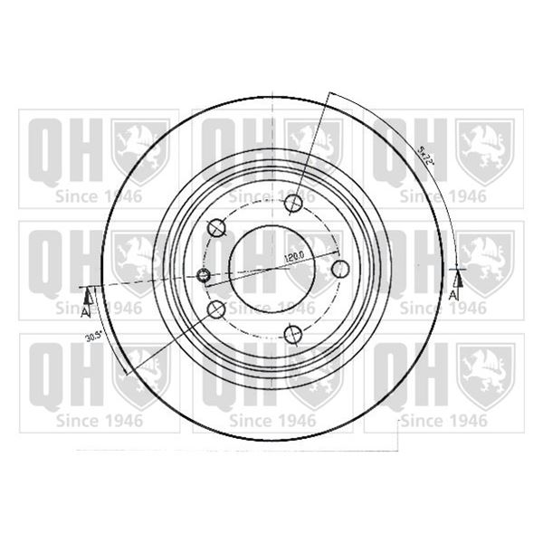 1 disque de frein arrière Quinton Hazell BDC3847
