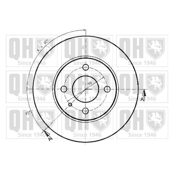 1 disque de frein avant Quinton Hazell BDC4210
