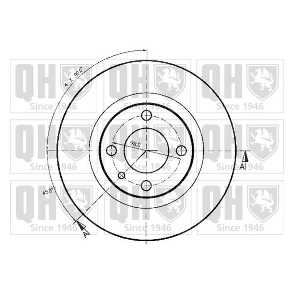 1 disque de frein avant Quinton Hazell BDC4409