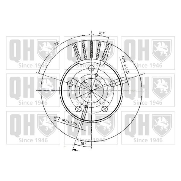 1 disque de frein avant Quinton Hazell BDC5086