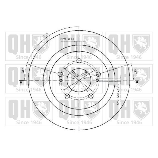 1 disque de frein arrière Quinton Hazell BDC5152