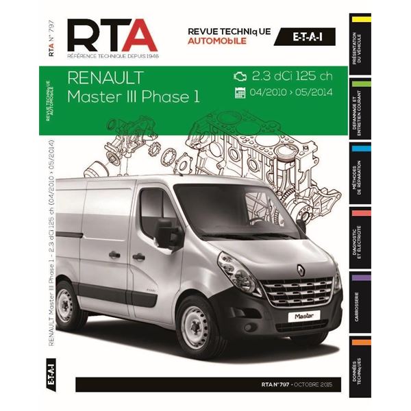 Revue Technique B797 pour RENAULT MASTER III 2.3 DCI 04/2010>FOURGON (REF 25915)