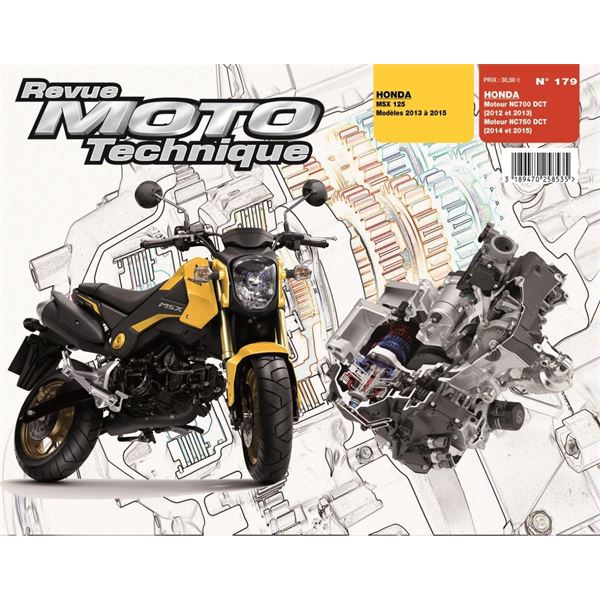 Revue Technique 179 pour MSX125 (2013>15) + MOTEURS NC700-750DCT (2012>15) (REF 25921)