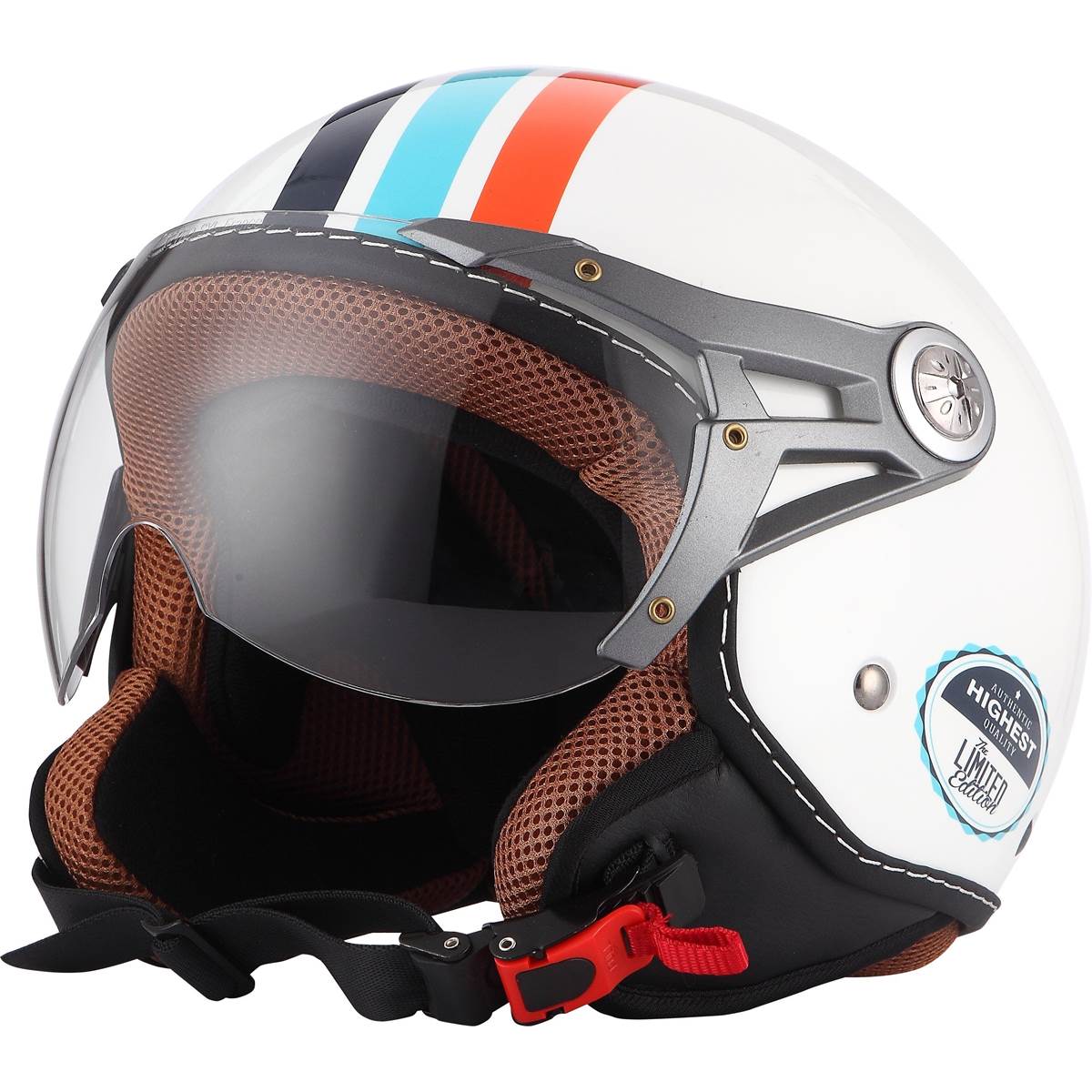 Casque Jet Moto Scooter Stripe Eole Taille S