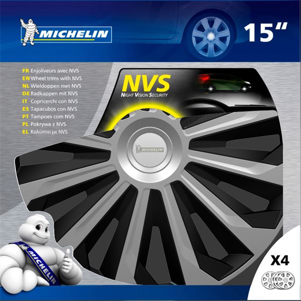 4 enjoliveurs 15 pouces Bicolore Michelin