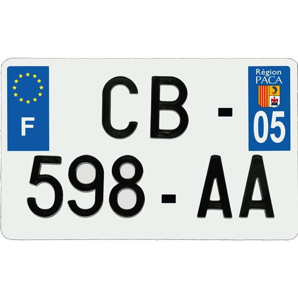 Plaque immatriculation aluminium 210 x 130 mm département 05