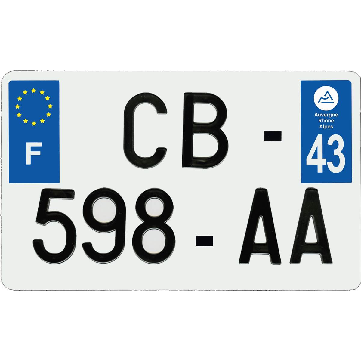 Plaque Immatriculation Aluminium 210 X 130 Mm Département 43