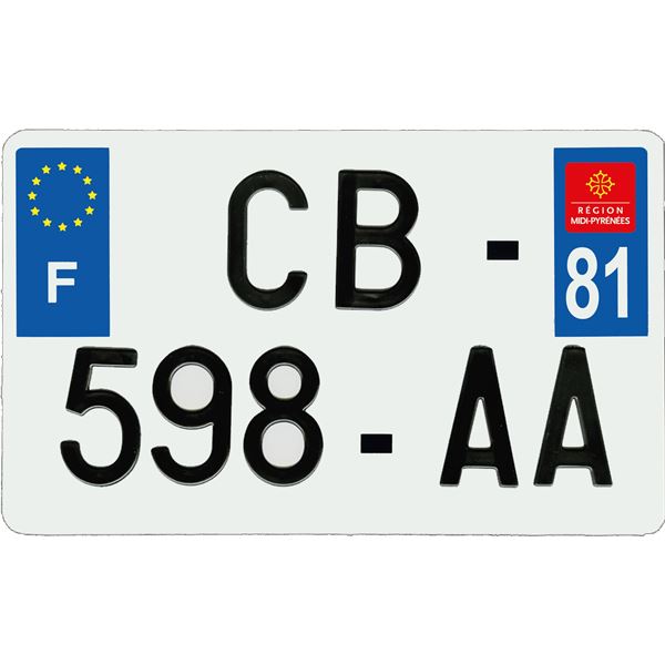Plaque immatriculation aluminium 210 x 130 mm département 81
