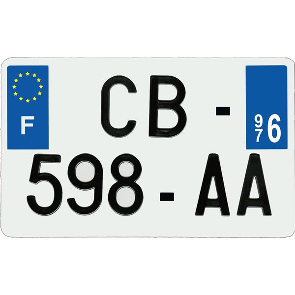 Plaque immatriculation aluminium 210 x 130 mm département 976
