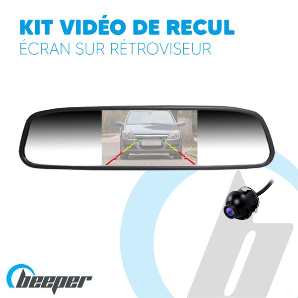Caméra de recul + écran rétroviseur LCD Beeper RW043P