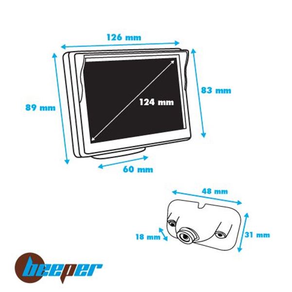 Caméra de recul + écran Beeper RVU-5W