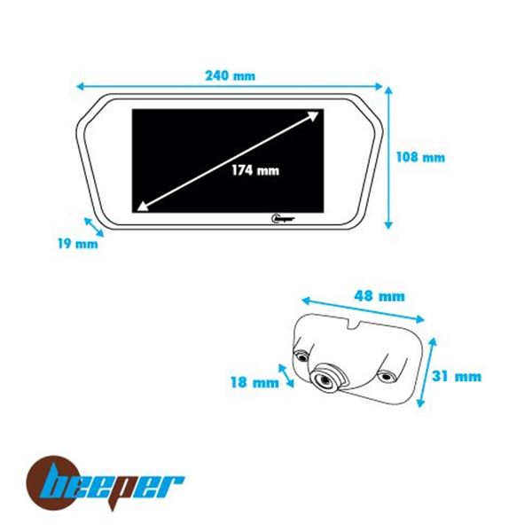 Caméra de recul + écran Beeper RVU-7W