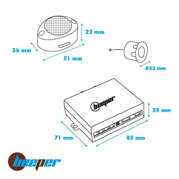 Radar de recul avec buzzer Beeper RVU-RR1