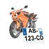 Montage d'une plaque d'immatriculation moto, scooter