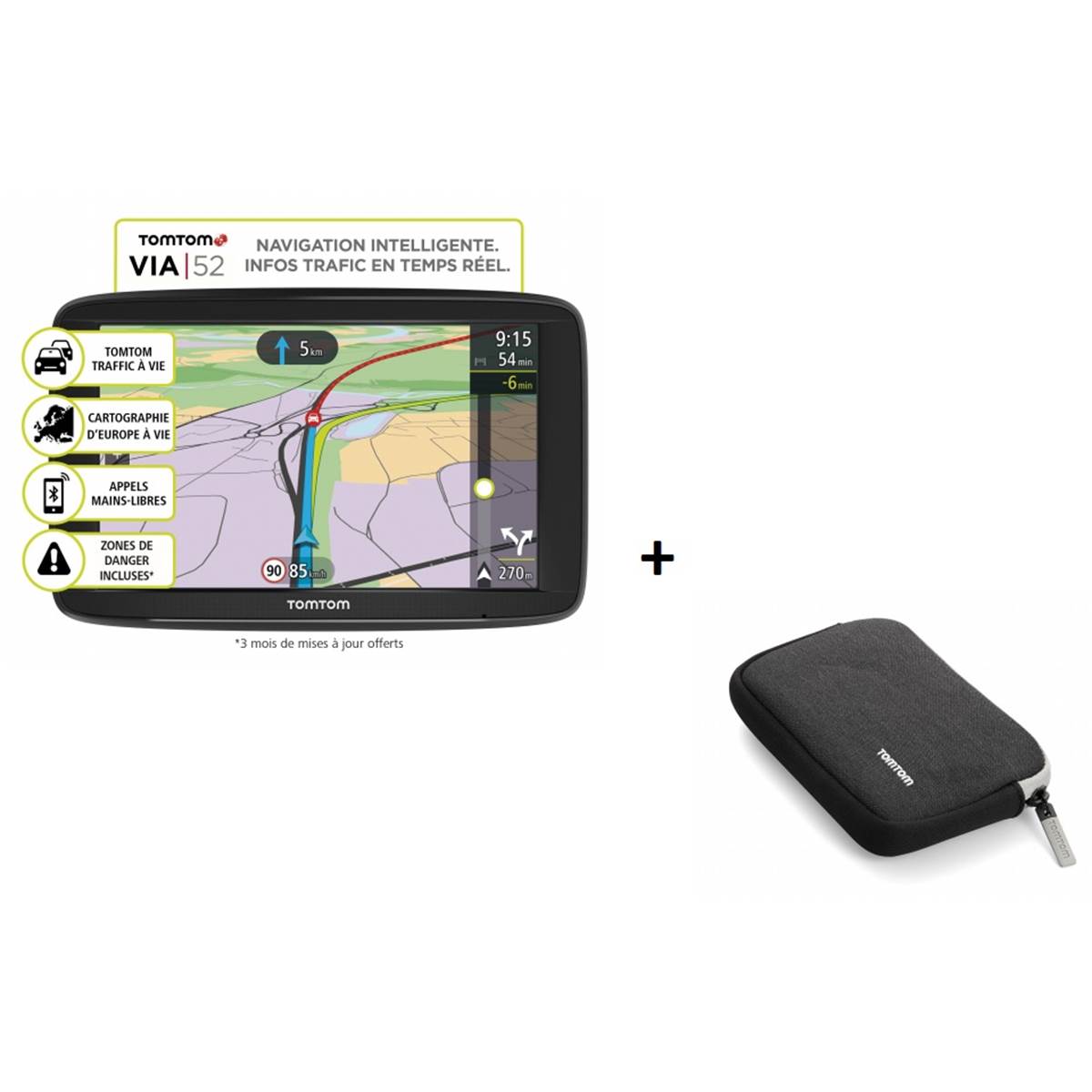 Pack Gps Tomtom Via 52 + Housse