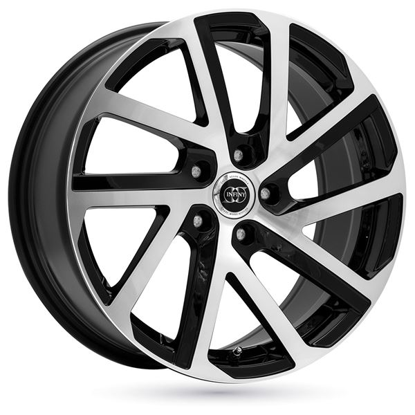 Jante aluminium Infiny 17 pouces Noir Brillant Face Polie Cobalt