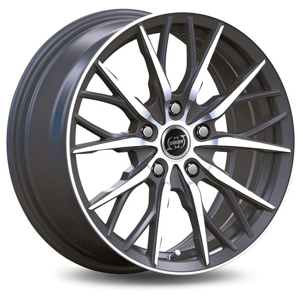 Jante aluminium Infiny 16 pouces Gris Satin Face Polie Spike