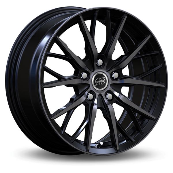 Jante aluminium Infiny 19 pouces Noir Brilant Face Polie Noire Spike