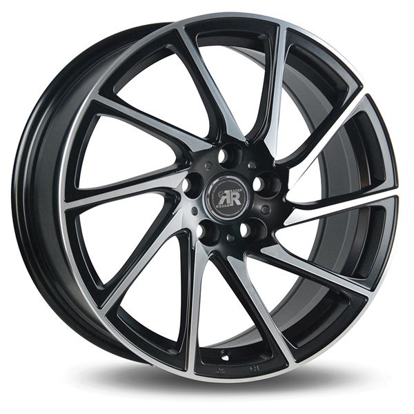 Jante aluminium Racer 17 pouces Noir Satin Face Polie Turn
