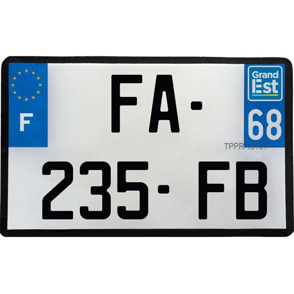 Plaque immatriculation plastique 210 x 130 mm département 68