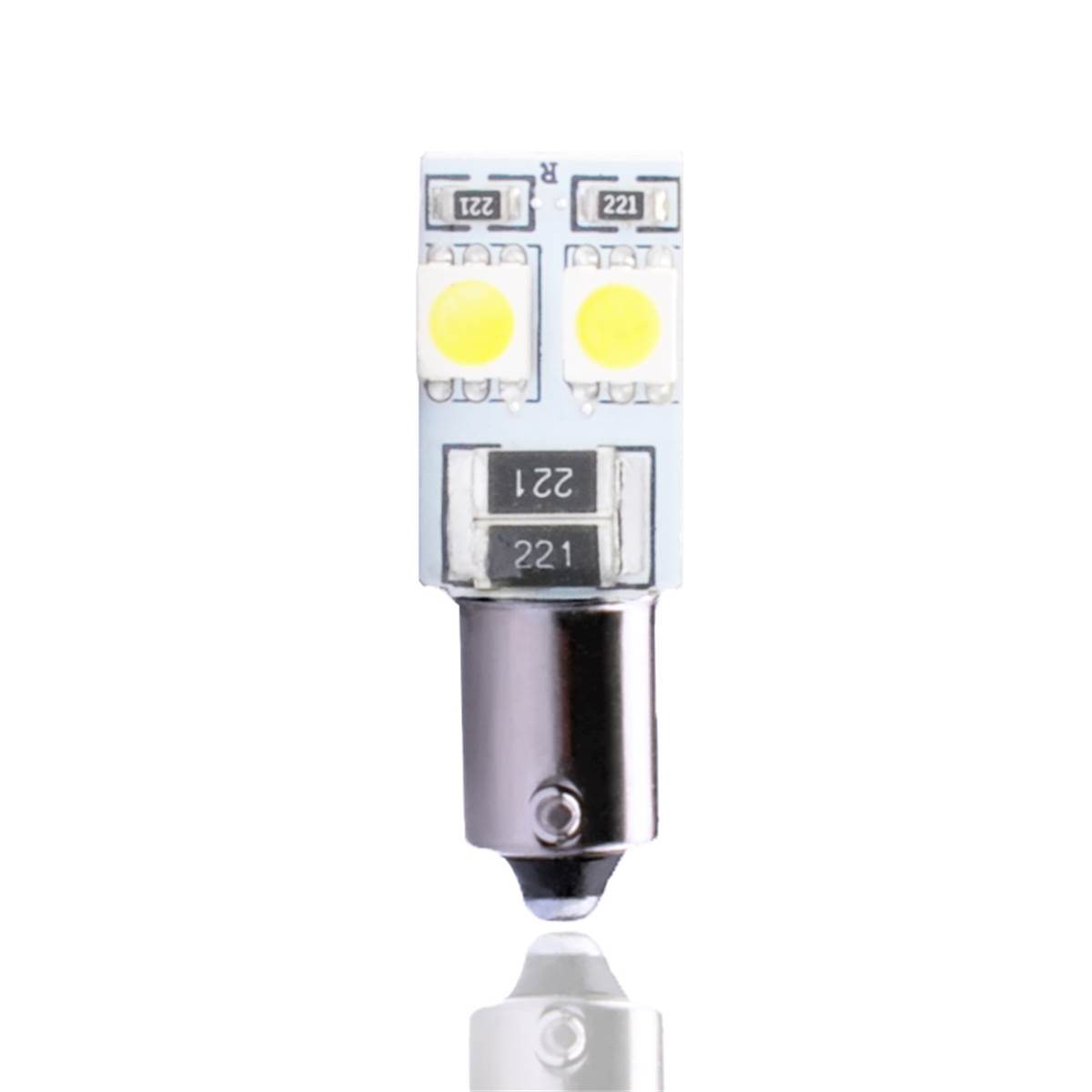 2 ampoules BA9S avec 4 LED blanche