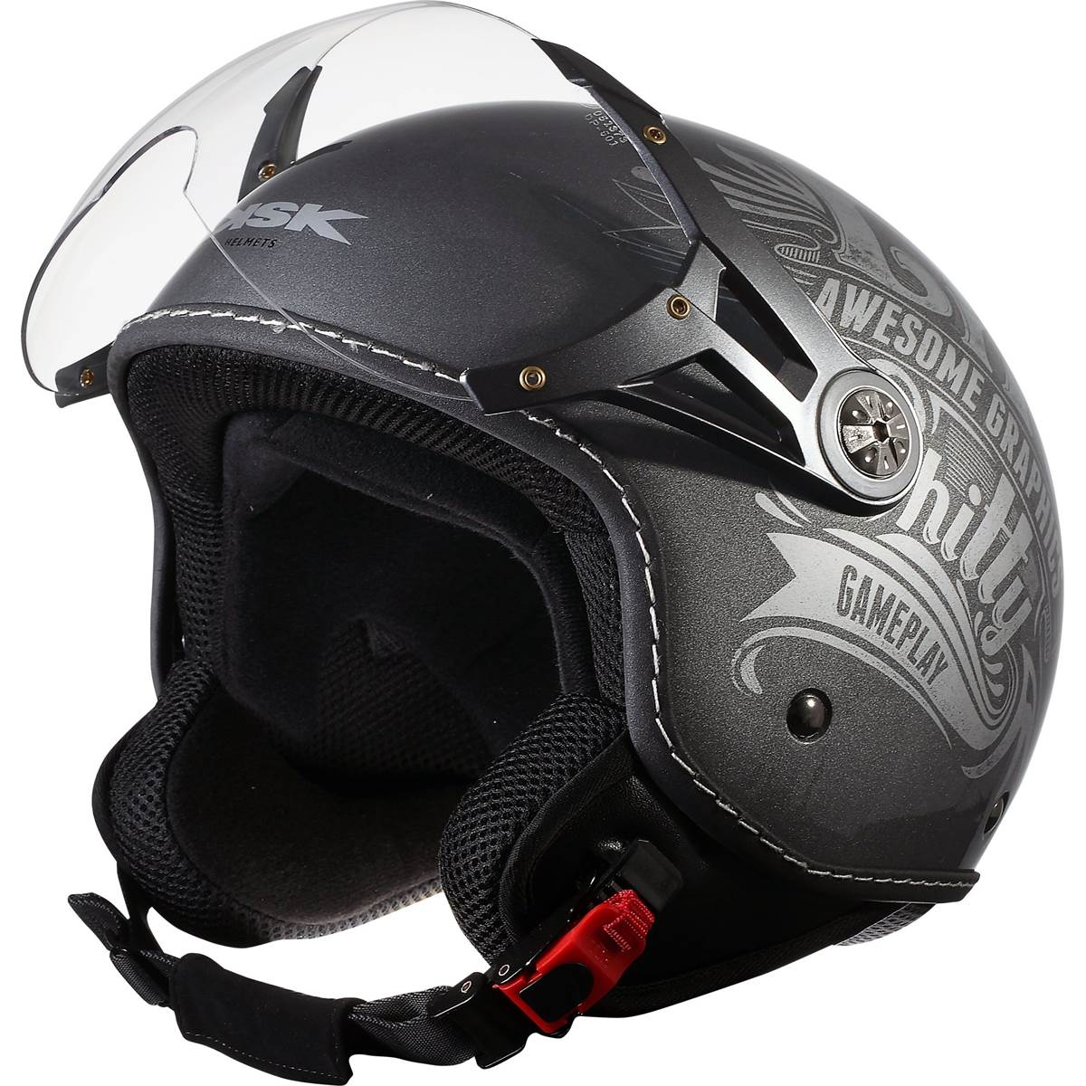 Casque Moto Jet Tattoo On Blanc Taille Xl Ksk