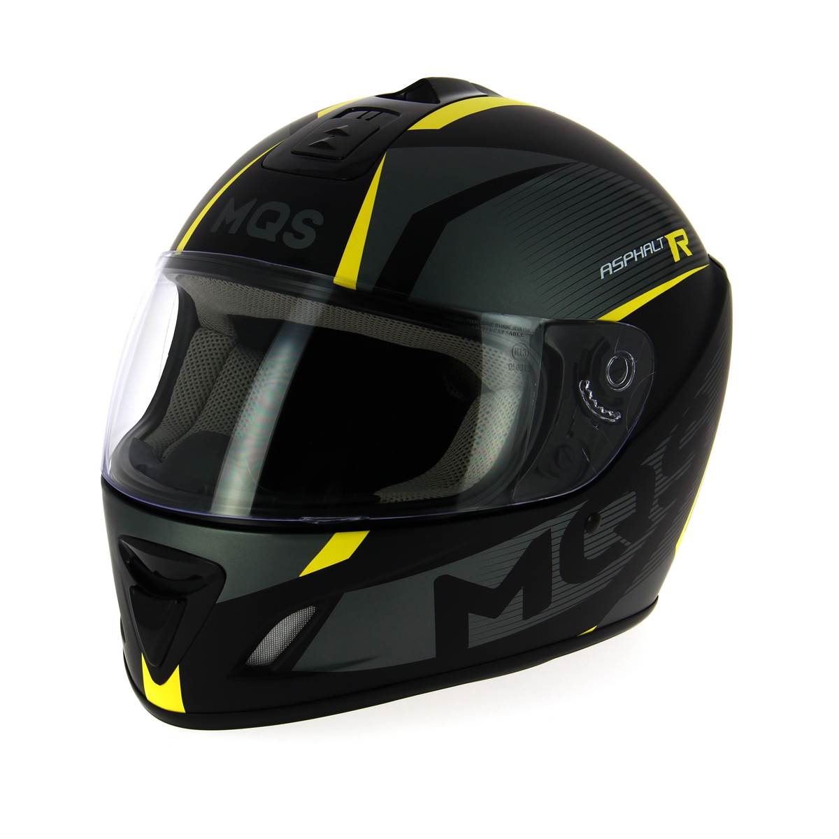 Casque Moto Scooter Intégral Graphic Noir Jaune Mqs Taille M