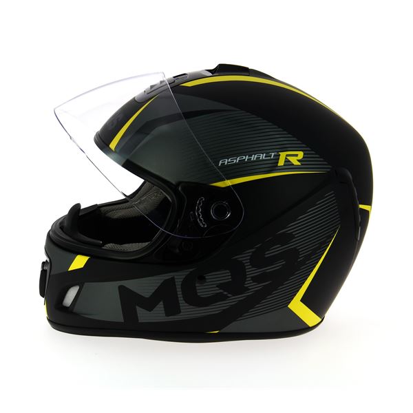 Casque moto scooter Intégral Graphic noir jaune MQS taille L
